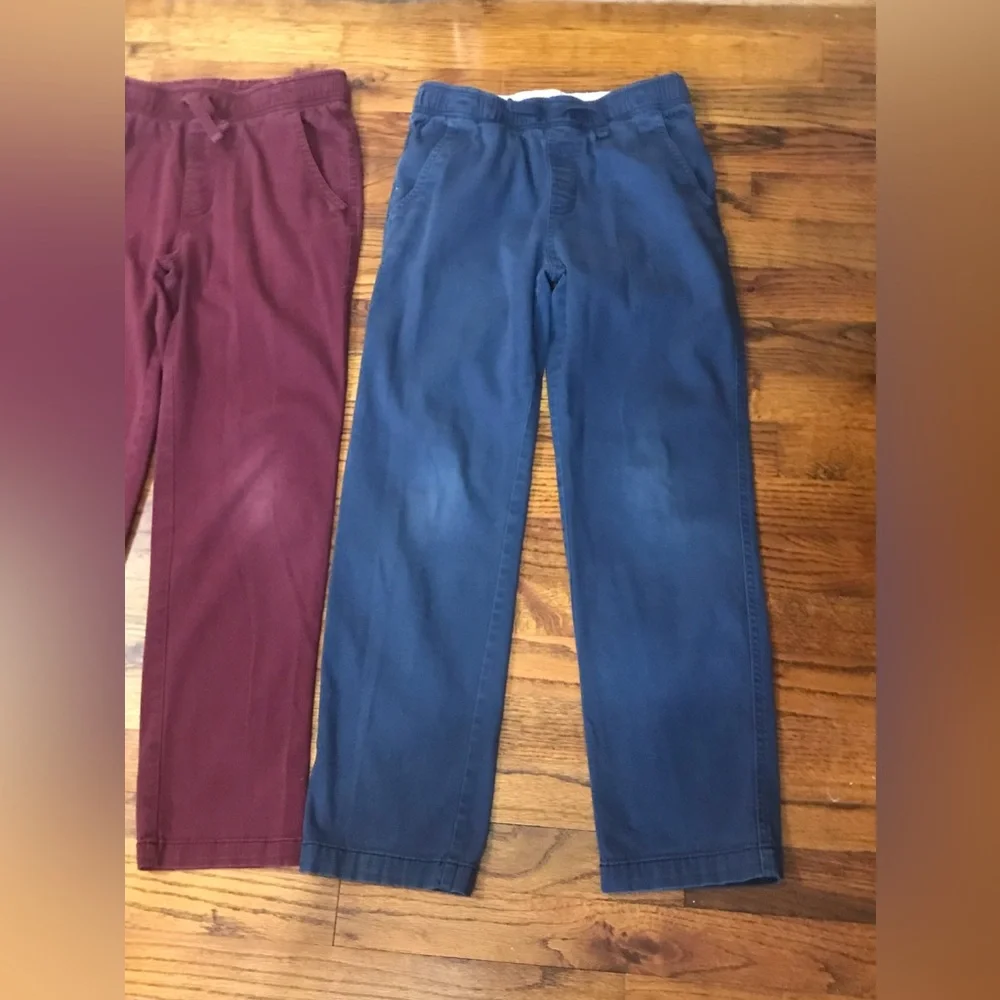 Wonder Nation Burgundy / Navy Blue School Uniform Pants  Large  Elastic Waist